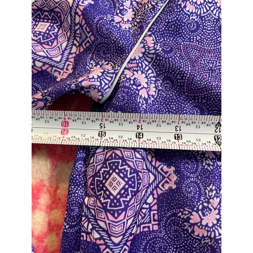 Adidas Girls Track youth Jacket light jacket purple and pink pattern SZ US Med - Picture 4 of 7